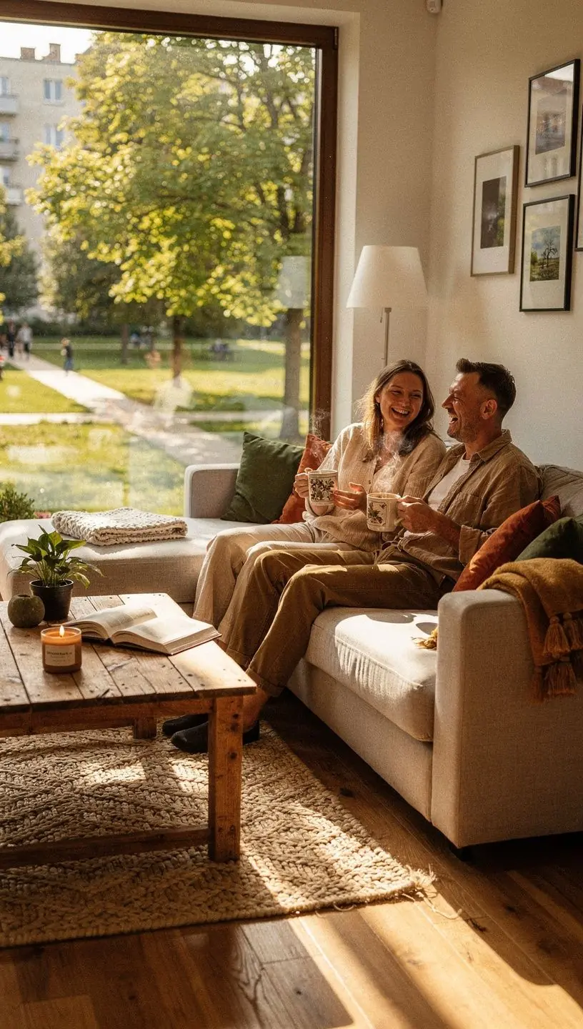 Strefa relaksu z ergonomicznym fotelem i delikatnym oświetleniem do czytania i wyciszenia.